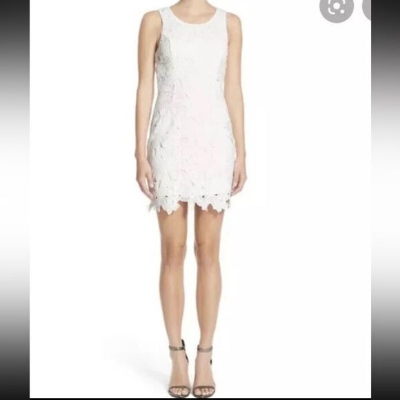 Astr White Sleeveless Halter Sheath Dress - Picture 1 of 4